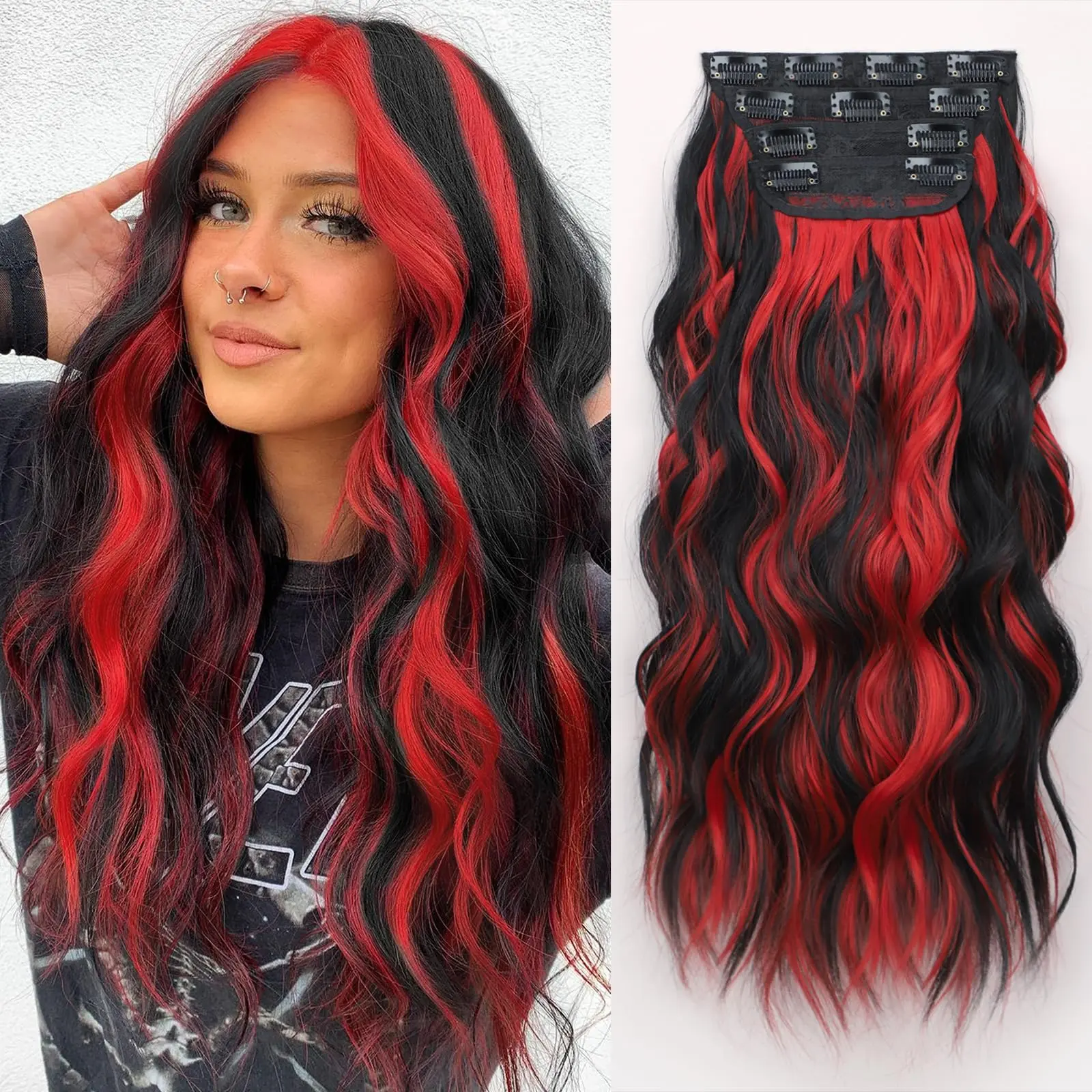 Black Hair with Red Highlights