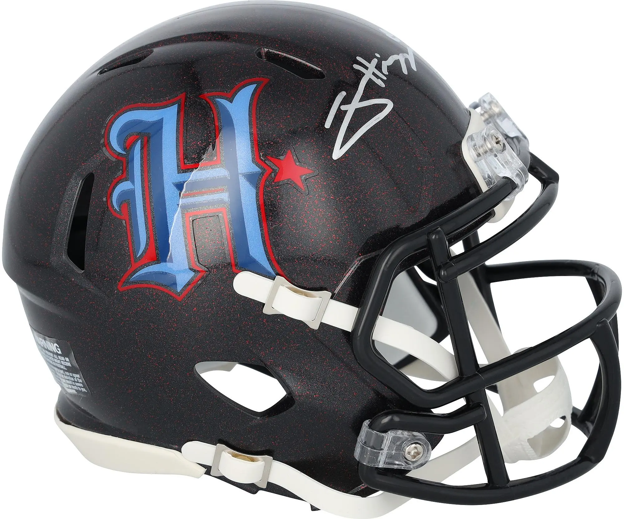 Jayden Higgins Houston Texans Autographed Riddell H-Town Alternate Speed Mini Helmet - Fanatics Authentic Certified