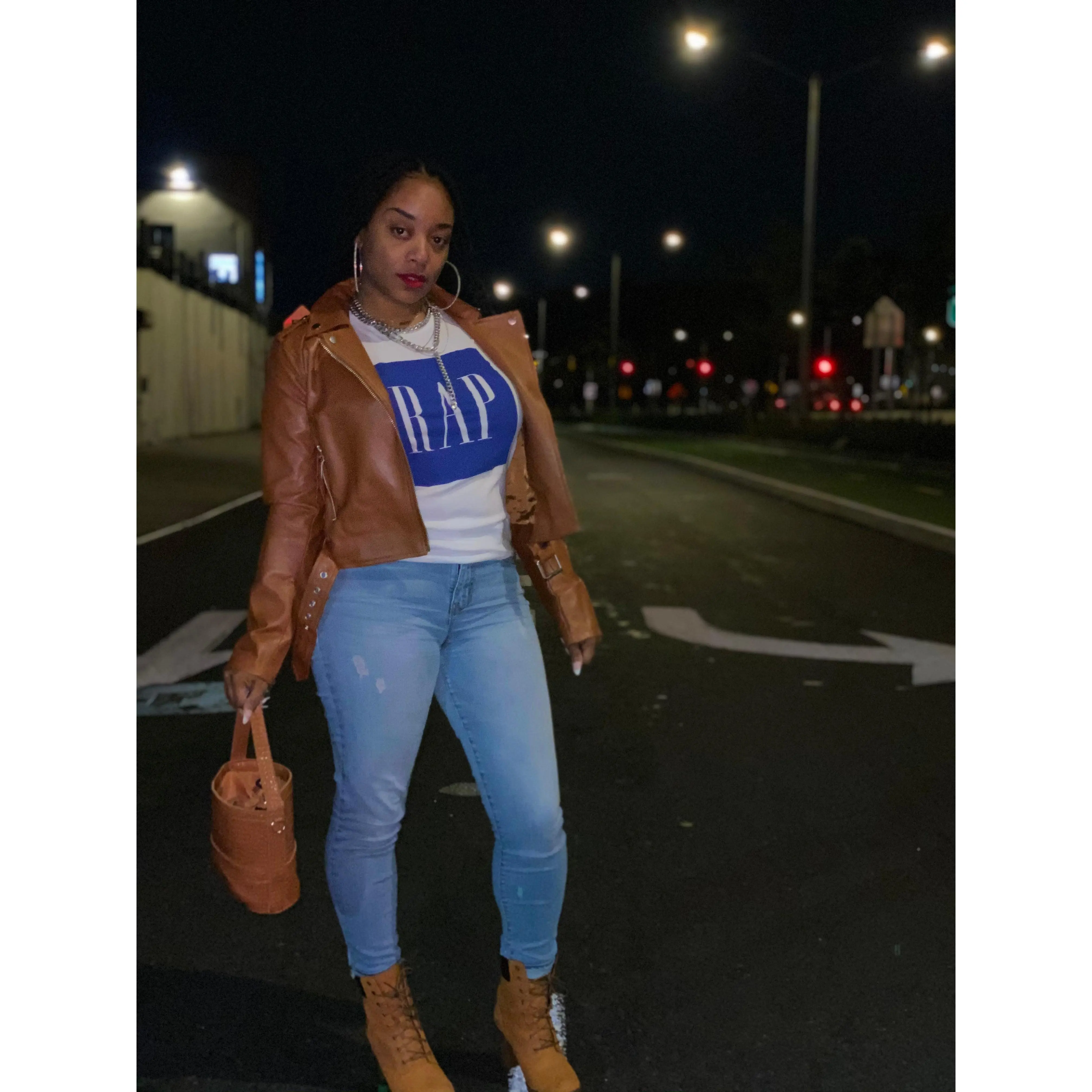 Camel Sassy Moto Leather Jacket