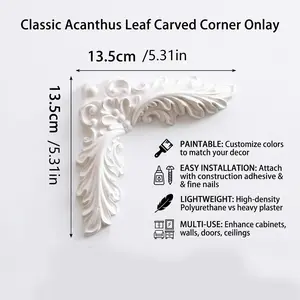 French European Gypsum Decoration, Gypsum Corner Flower, Wall Decor Strip, Elegant Home Ornament, Stylish Interior Design Element