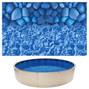 24-Foot Round Overlap Pool Liner For 52-Inch Wall Above-Ground Pools - Premium Vinyl Construction, Easy Installation With Leak-Proof Patches, Suitable For Steel-Sided Outdoor Pools, Boulder Swirl Pattern