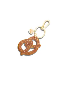 Hand-painted Pretzel Bag Charm + Keychain | Eco-Friendly
