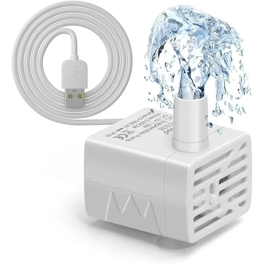 Water Fountain Pump Ultra-Quiet USB 5V Submersible Pet Drinking Fountain Replacement Pump IPX8   Water Dispenser Pump