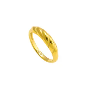 EVRY JEWELS Gold or Silver Plated Stainless Steel Women's Twisted Up Ring