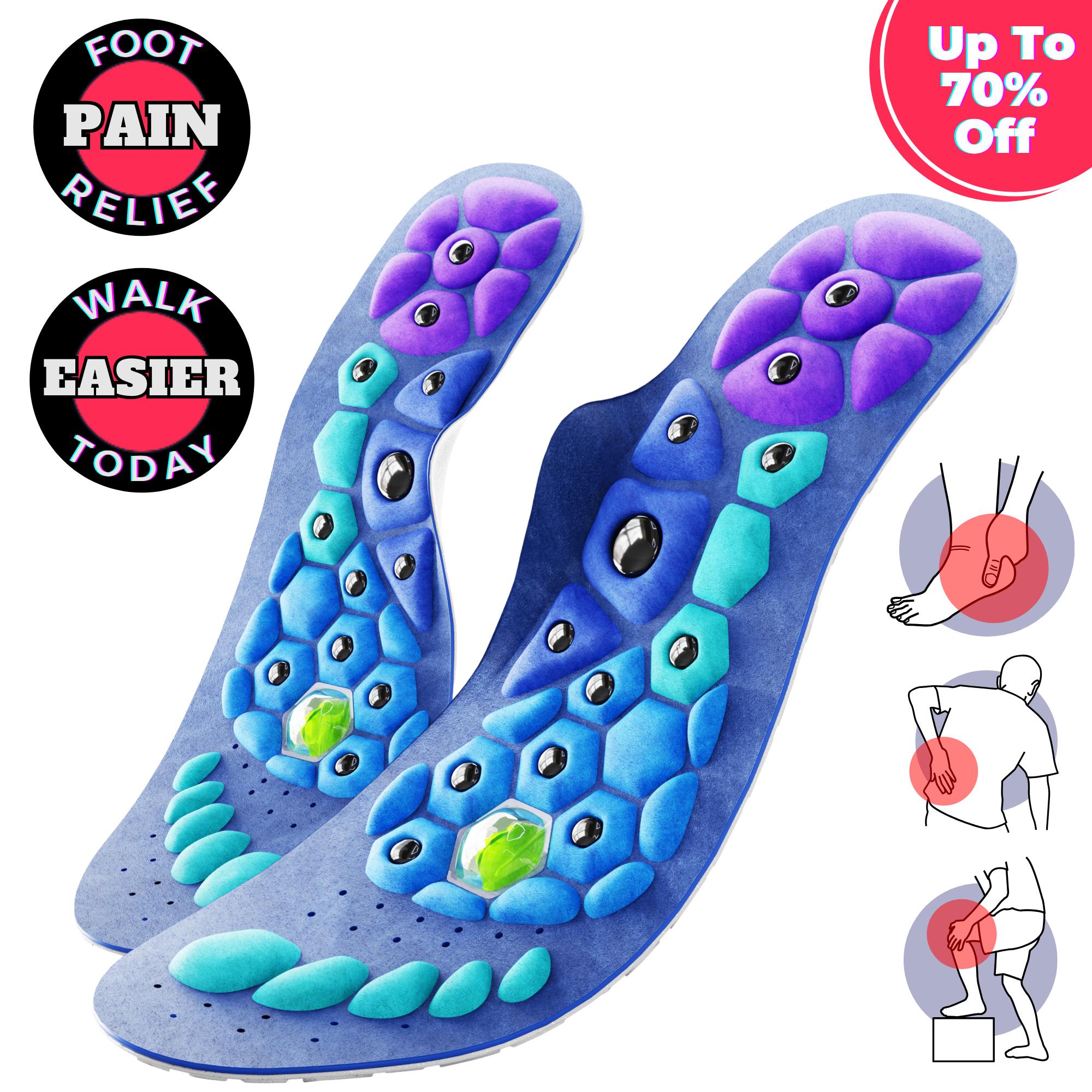 Akusoli Insoles for Foot Pain Relief, 220+ lbs Support for Plantar Fasciitis, High Arches, Flat Feet, Shock Absorbing, Arch Support, Anxiety & Migraine Relief, Reduces Fatigue for Work & Running, Comfort for Men & Women, Helps with Neuropathy & Swelling A