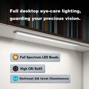 Mumpson J05 Full Spectrum Eye Lamp, RG0 blue light block, high CRI Ra98.6, Super AAA, no-drill magnetic mount, flicker-free anti-glare, wide lighting for study, reading, home office, premium eye care, space saving, relieve eye strain, original Mumpson