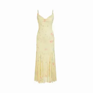 Cider Mesh Sweetheart Floral A-line Maxi Dress SwimWeek