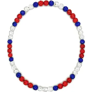 Baseball Bead Necklace for Men, 16/18/20" Ice Necklace Cool Gifts, Rhinestone Bling Inspired Sports Jewelry Gift