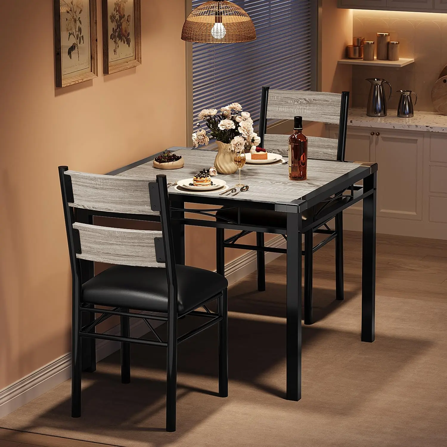 GREY TABLE WITH 2 CHAIR