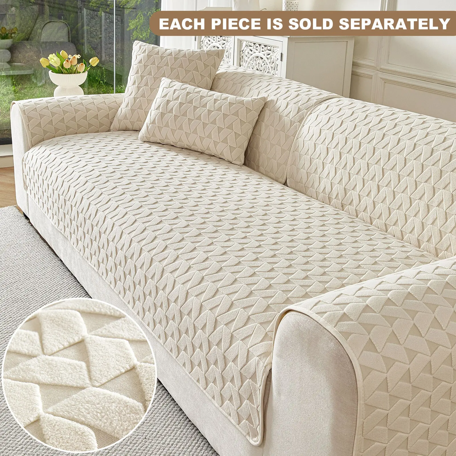 Luxury Microfiber Sofa Cover, Dust-Proof All-Season Universal Protector, Sofa Covers Washable, Ideal for Home, Hotel, Dormitory