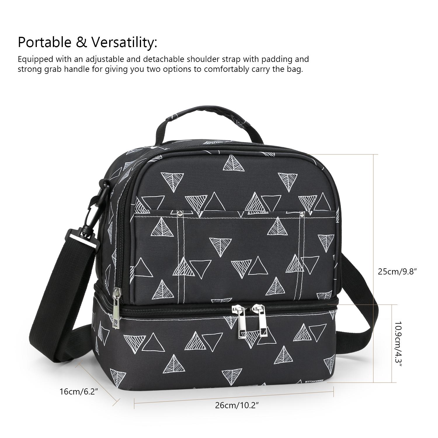 Lunch Tote Bag Double Layer Cooler Bag Small Breast Pump Bag Breastmilk Cooler Bag