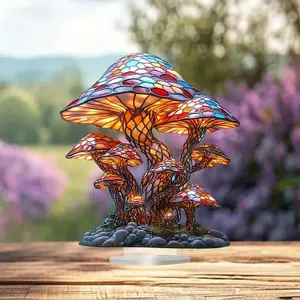 Mushroom Design Desktop Decor, Creative Acrylic Office Desk Ornament, Multifunctional Multi-Color Adult Statue, Decor Figurine, Home & Office Decoration