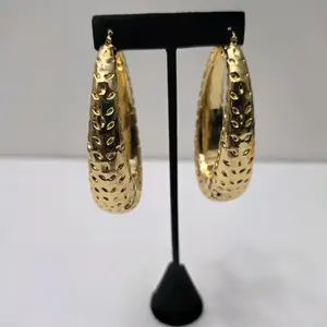 #338. 18K Gold Plated Bold Drop Earring  Unique  High quality  Water Resistant  Hypoallergenic  Nickel Free Every day,  Party .