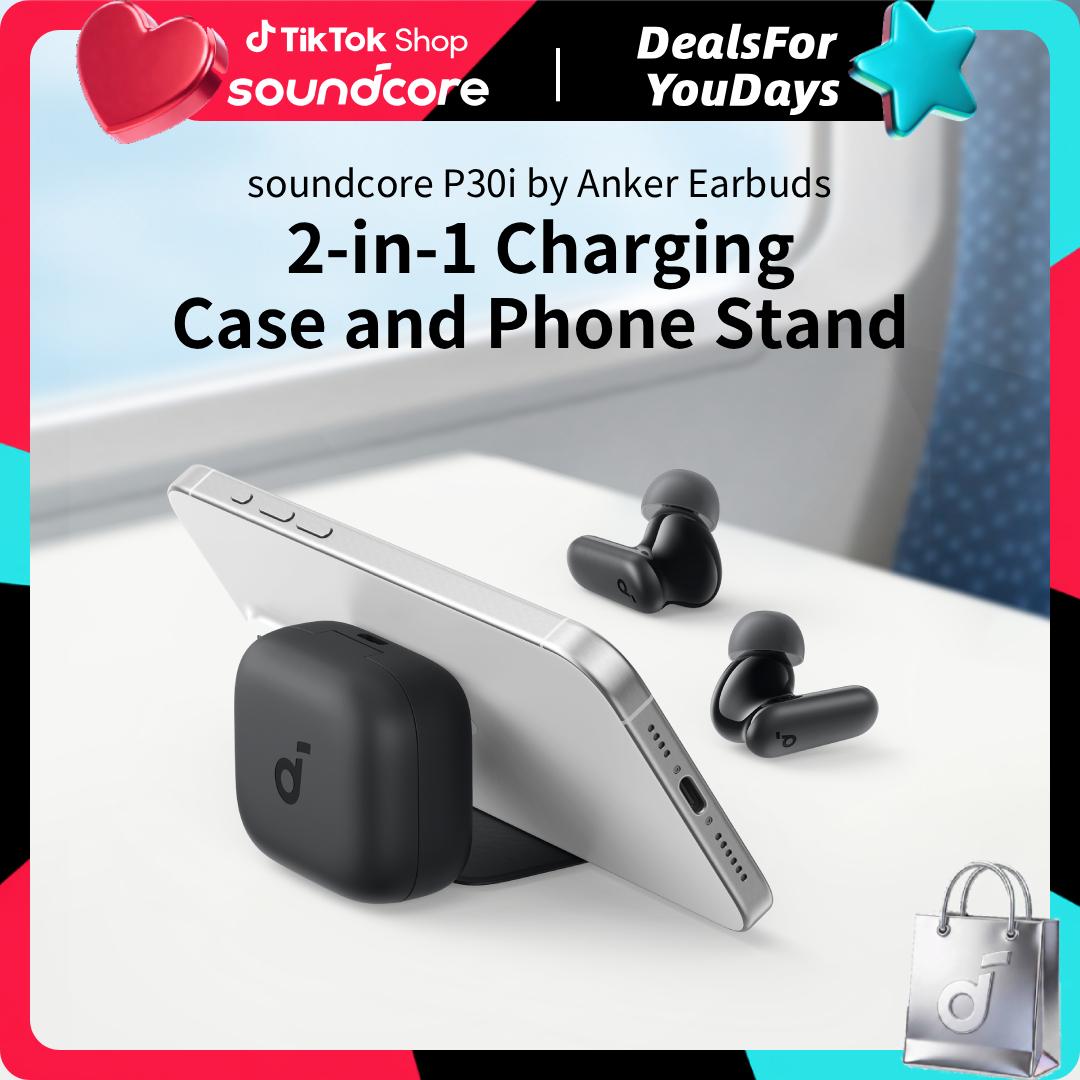 soundcore P30i by Anker Noise Cancelling Earbuds, Strong and Smart Noise Cancelling, Powerful Bass, 45H Playtime, 2-in-1 Case and Phone Stand, IP54, Wireless Earbuds, Bluetooth 5.4 #DealsForYouDays, #SummerWins