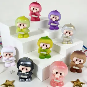 Yoyo Night Glow Mochi Figures, Multicolor Cute Collectible Figurines Toy Blind Bag Set of 10 (mixed Designs), Resin 3D Night Light Glow in the Dark Decoration, DIY Craft & Collection, Home Decor Accessory