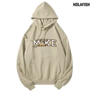Holafish Womens Unisex Drawstring Hoodie with Highland Cow & Letter Print,Mid-Weight Loose Fit Long Sleeve Casual Top for Fall & Winter Hooded Sweatshirt