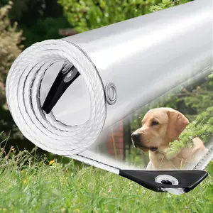 Clear Tarp 3x6ft Clear Tarps Heavy Duty Water Resistant,14Mil Thickened Transparent  Resistant PVC Vinyl Tarpaulin Enclosurewith Grommets and Reinforced Edges for Patio,Porch and Outdoor