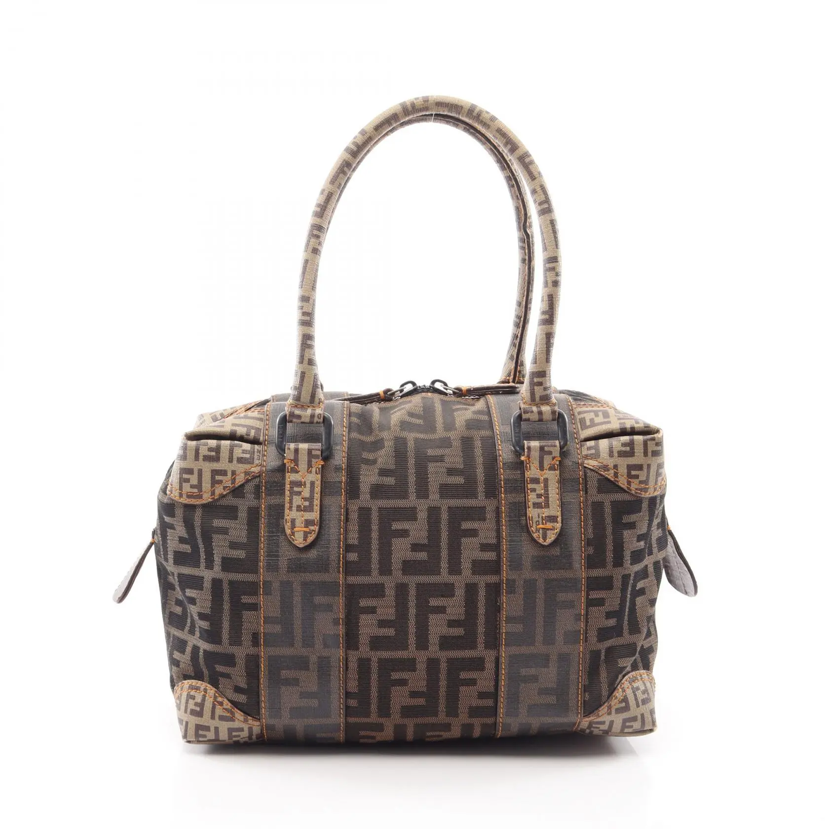 Pre-owned FENDI Plastic Shoulder Bags Zucca Coated Canvas Handbag