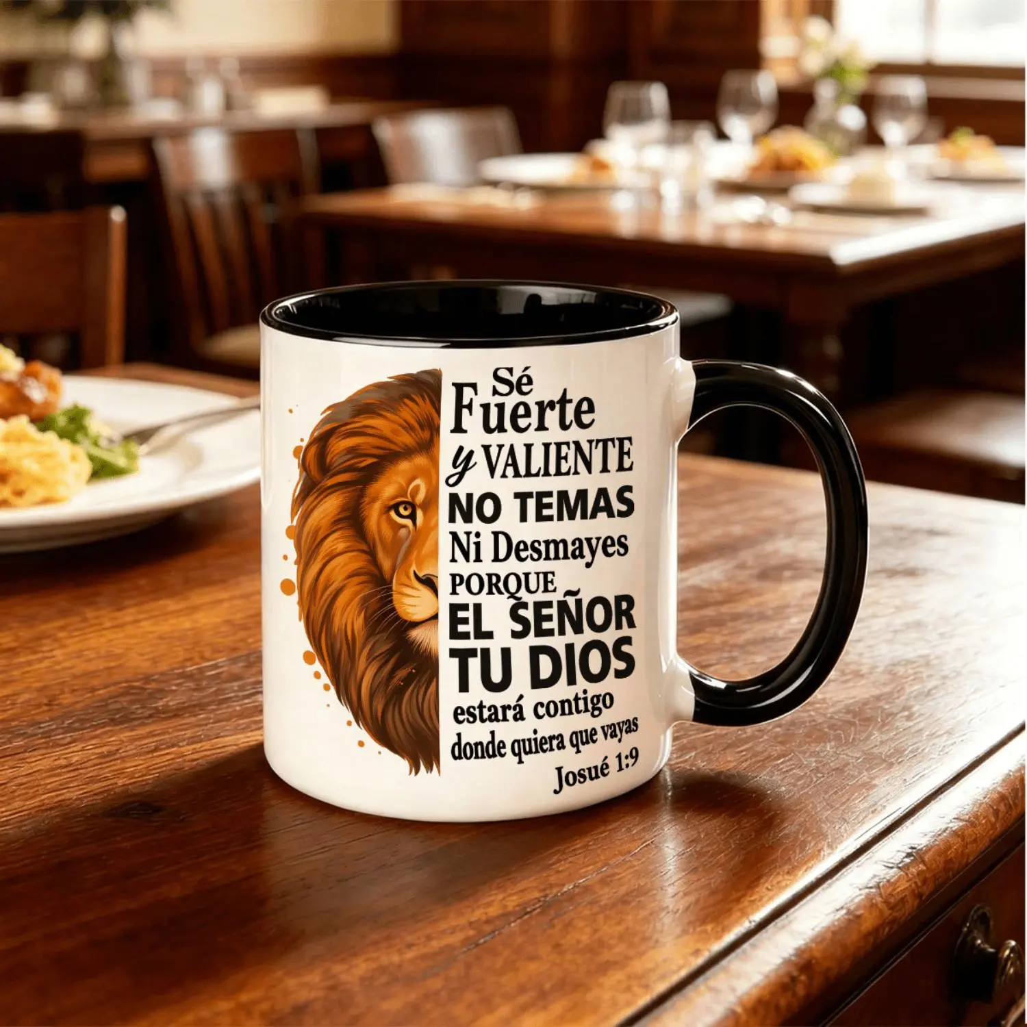 Inspirational Lion Ceramic Mug 11oz Bible Verse Design Motivational Coffee Tea Cup Perfect Gift for Christian Friends Family Daily Use or Special Occasions