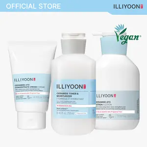 [ILLIYOON] Full Moisturizing 3-Step Routine | Deep Hydration & Ceramide Barrier Repair for Sensitive Skin, Fragrance-Free, Glass Skin Trio (Milky Toner + Relief Lotion + Repair Cream)