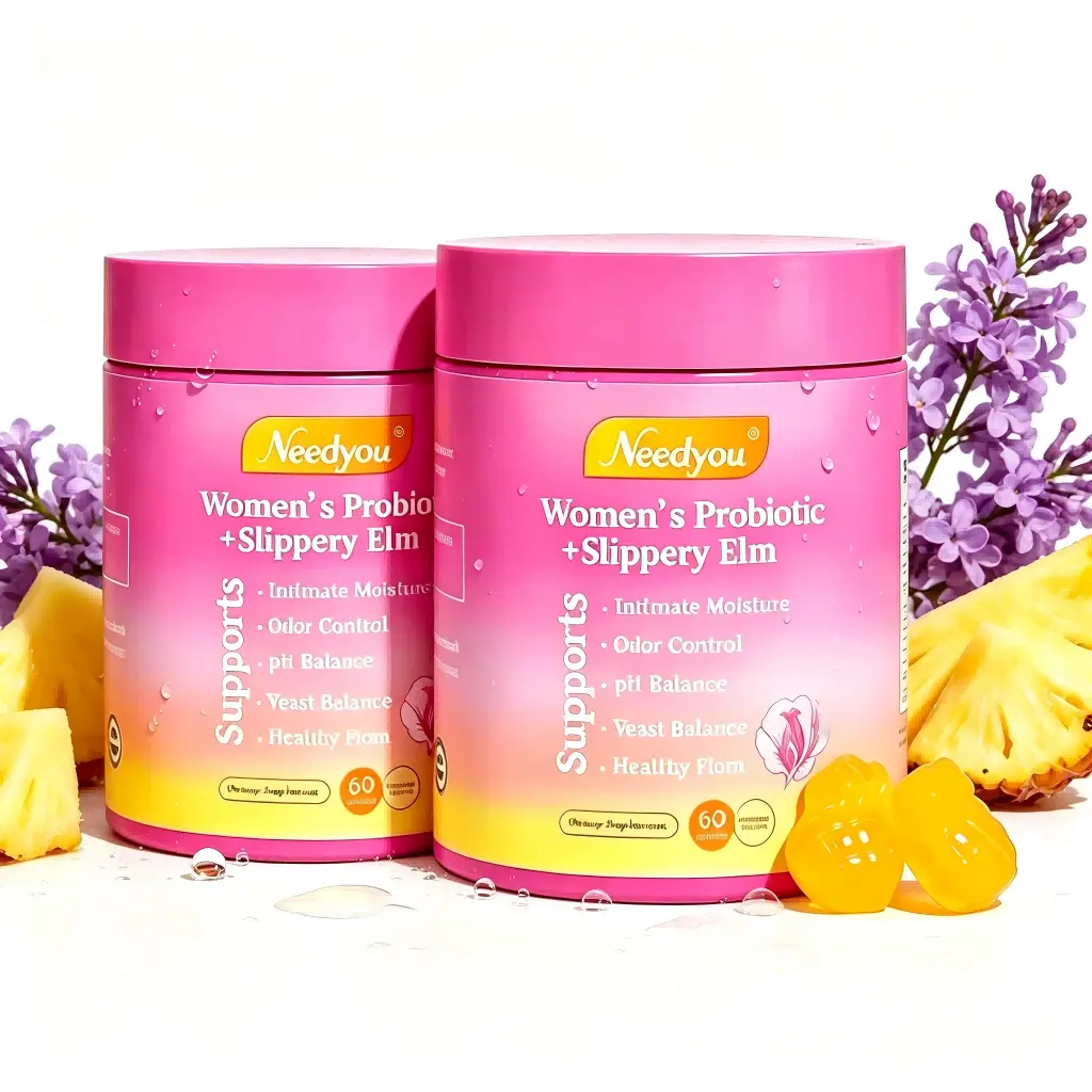 Her Juicy Feminine Probiotics Gummies – Premium Multiaction Blend Slippery Elm, Prebiotics & Lactobacillus for Women’s pH Balance & Long-Lasting Intimate Comfort, Hawaiian Pineapple 60 Counts