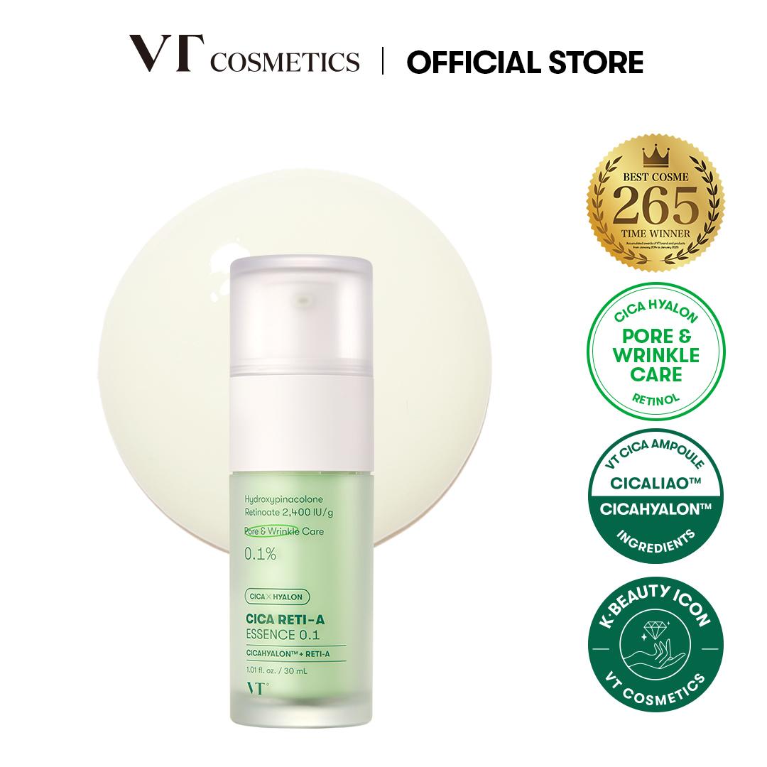 [VT COSMETICS] #1 viral CICA RETI-A Essence 0.1 with CicaHyalon, Retinol & Lightweight Texture | Pore Care, Wrinkle Care, Smooth Skin, Firming, Skin Texture & Glow Care | Korean Skincare