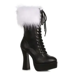 Women's Platform Lace Up Santa Boots