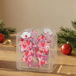 Acrylic Pencil Holder with Printed Design, Desk Accessories Holder, Desktop Accessory, Makeup Brush Storage Organizer, Modern Design Desktop Stationery Organizer for Office School Home Supplies, Desk Tidy