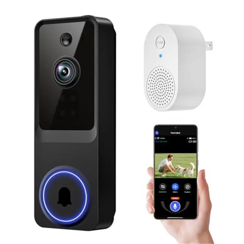 1080p Wireless Wi-Fi Video Doorbell Camera with Smart Human Detection, Night Vision, Two Way Audio, Cloud Storage, Support 2.4G WiFi Only