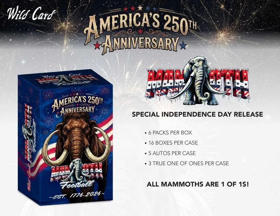 2026 Wild Card America’s 250th Anniversary Mammoth Football Trading Cards RY
