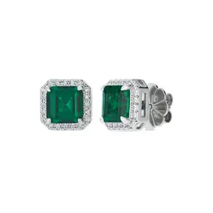 Bethenny Asscher Studs in Green Emerald