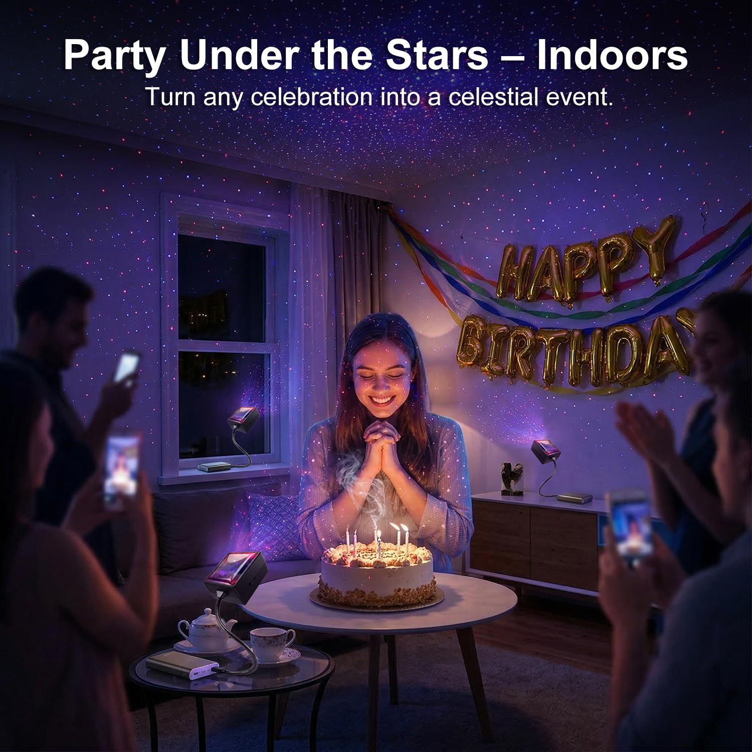 EMPTAN USB Car Roof Star Projector Night Light, Portable Adjustable LED Car Interior Light Plug and Play Romantic Starry Car Roof Star Lights Decor for Home Bedroom Party