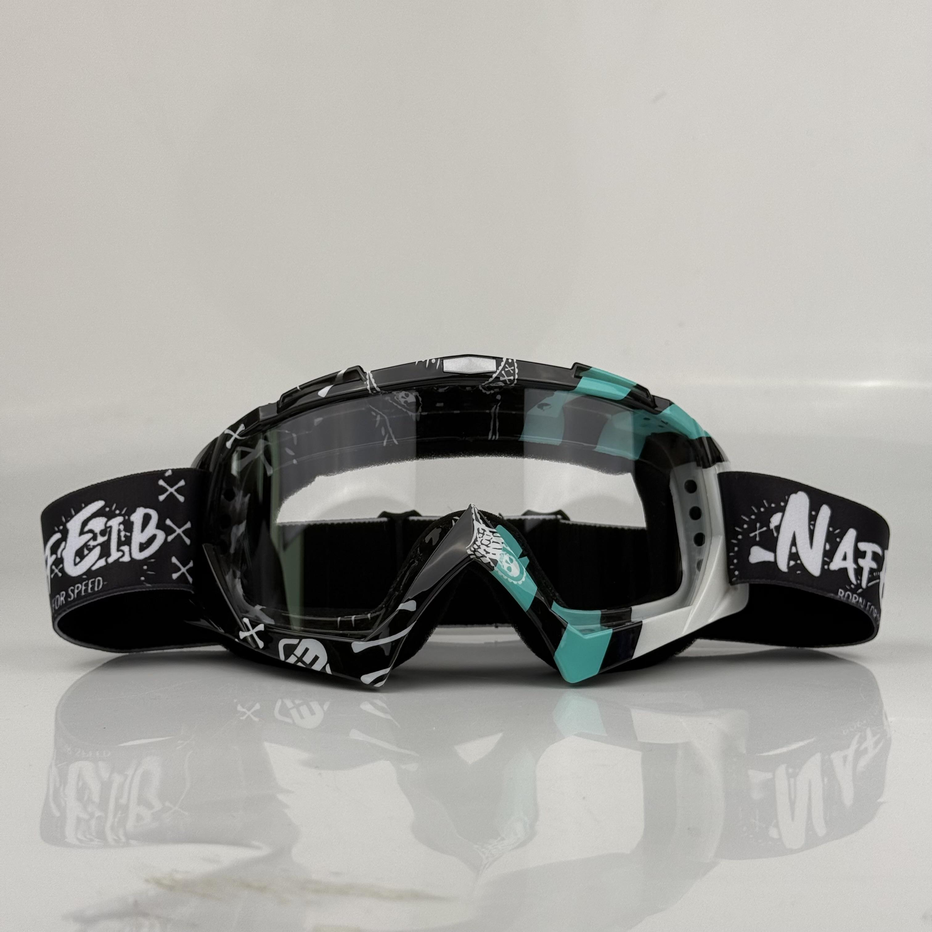 Motorcycle Goggles Adjustable Elastic Band Replaceable Lenses, Protective Gear for Riding, Cycling, Skiing, Climbing Motorcycle Accessories