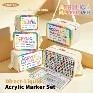 108-240 Color Acrylic Paint Marking Pens, Acrylic Marker Pen, Waterproof Acrylic Markers, Brush Tips for Rock Painting Wood Canvas Stone, Back-To-School Gift DIY Crafts