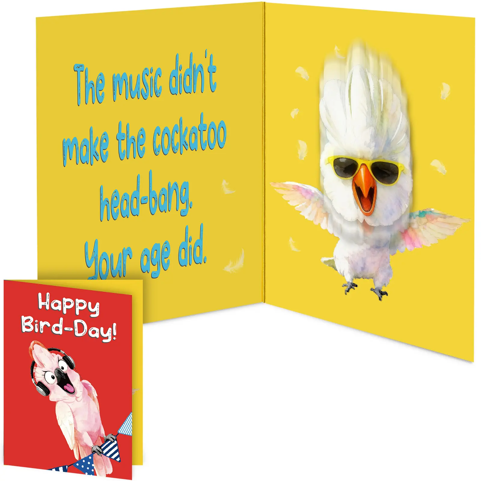 Birthday Card – Funny Musical Singing Head-Banging Parrot, Sound & Shaking Pop-Up Card for Men, Women, Kids, Friends & Family Greeting Card