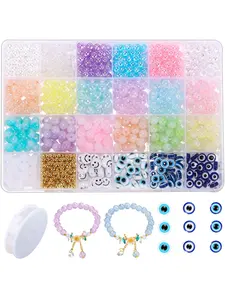 Boho Style Plain Color & Letter Design Clay Bead, 1 Box Trendy Multicolor Beads for Necklace & Bracelet Making, Chic DIY Material for Jewelry Making As Gifts