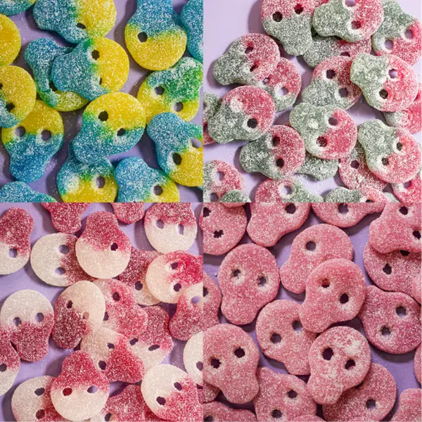 Mathijis Sour Skull Mix Bold Skull-Shaped Gummies with Vibrant Flavor and Sweet Sour Contrast Gelatin Free Gluten Free