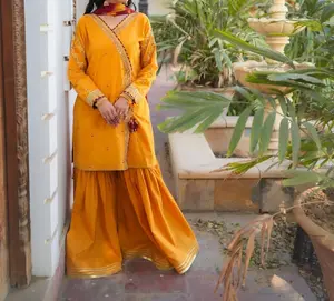 Omal by Komal 3 piece Embrioded Gharara Set