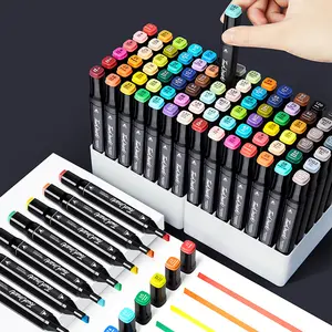 Alcohol Markers Dual Tip Art Markers Set for Artists Adults & Students Brush and Fine Liner Tips Vibrant Colors Non-Toxic Smudge-Resistant Professional Drawing Markers for Coloring Sketching Calligraphy Painting & Illustration Supplies