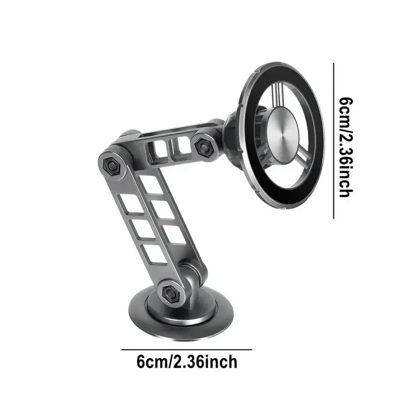 Car Dashboard Magnetic Phone Mount - Cars Accessories, 360° Rotatable, Lightweight Aviation Alloy, Telescoping Adjustable Holder, Magnetic Ring, Compatible with iPhone 15/14 Pro Max