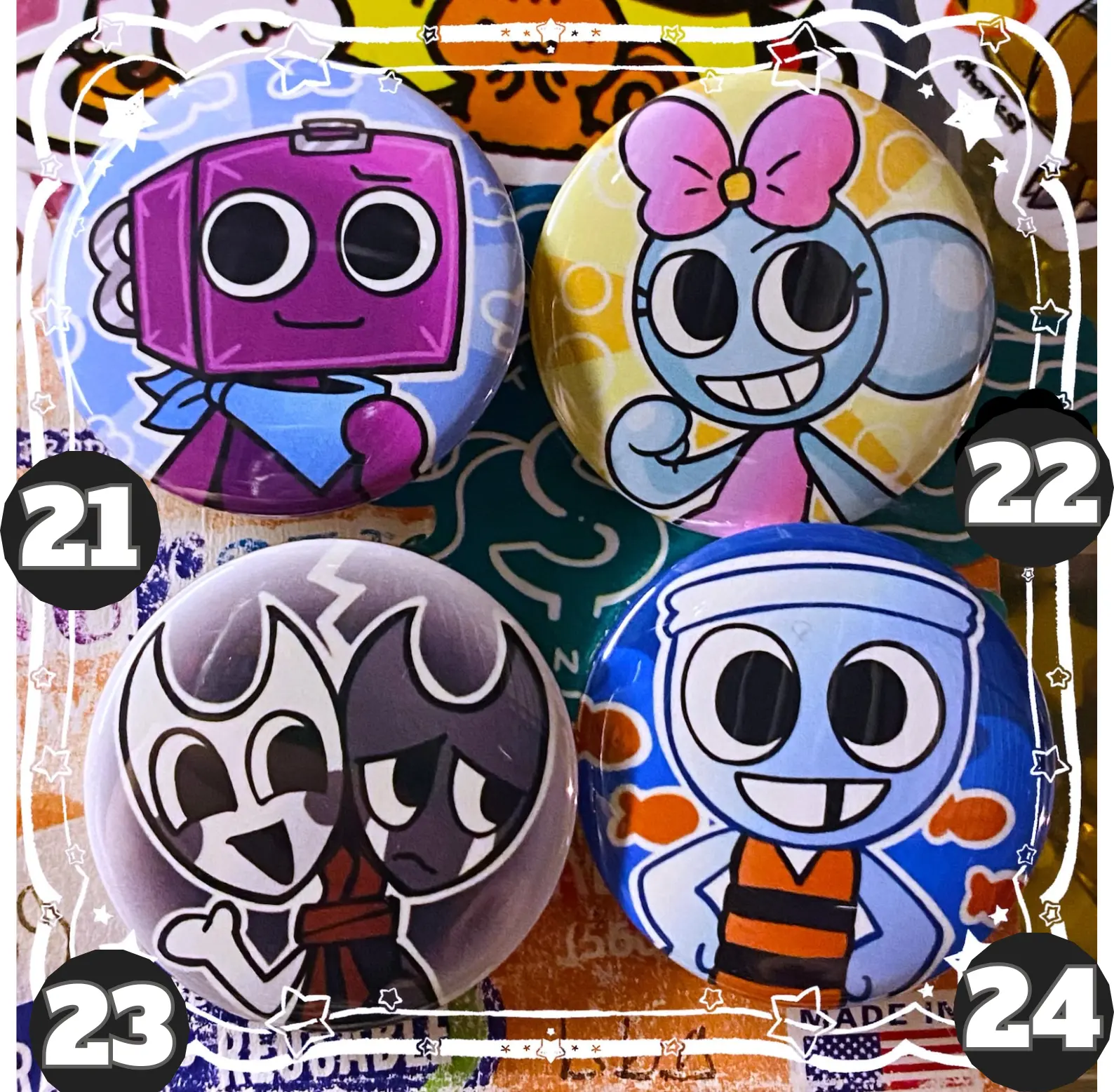 Dandy's World Button - Dandys World Character: Astro Vee Pebble