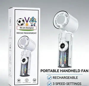Handheld Turbo Fan 3-in-1 with Digital Display, 199-Level Stepless Speed Control, 3600mAh Rechargeable Battery 4H, Personal Cooling Fan for Travel Office Dorm Desktop, DealsforYouDays