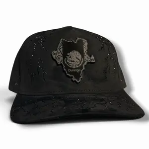 Durango Hat With Rhinestones SnapBack - Black Baseball Cap with Rhinestones and Durango Design