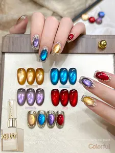 XEIJAYI Ultra-Shiny Cat Eye Nail Gel – 1Pc Candy Pop Fall/Winter Multicolor Cat Eye Polish​ Fashion Salon Art Gel With Vibrant, Multi-Tonal Shine​ Perfect For DIY Nail Art & Salon-Quality Gift For Women​