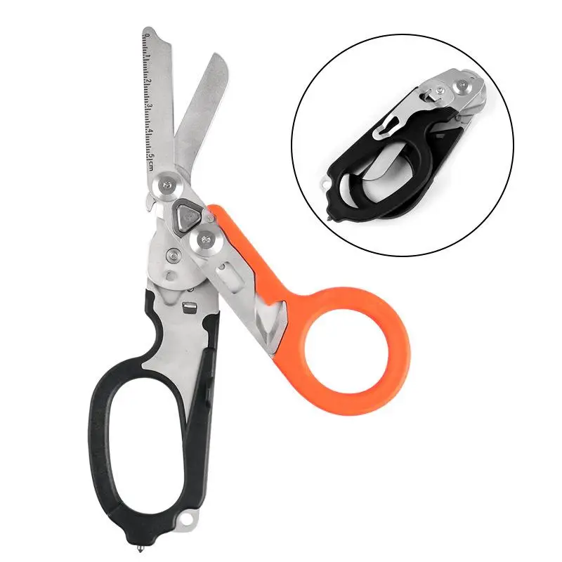 Stainless Steel Outdoor Folding Cutter, 1 Count Multifunctional Practical Cutter, Portable Outdoor Cutting Tool for Camping Hiking Use