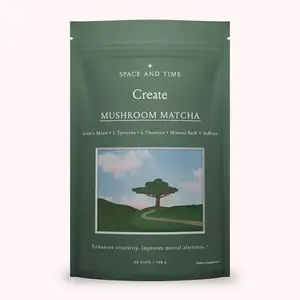 Space And Time - CREATE - Mushroom Matcha - 20 servings (5.25 Oz) - Adaptogenic Drink Blend for Enhanced Cognitive Function and Creative Output - Packed with Natural Nootropics like Saffron, Lions Mane, L-Theanine, Mimosa Bark Extract