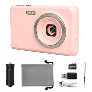 Digital Photography Camera with HD Screen, 32GB SD Card, Wrist Strap, Self-Timer, Anti-Shake, 16x Digital Zoom, Ideal Gift for Kids & Beginners, Compact Camera, High Definition Camera, Vlogging Camera