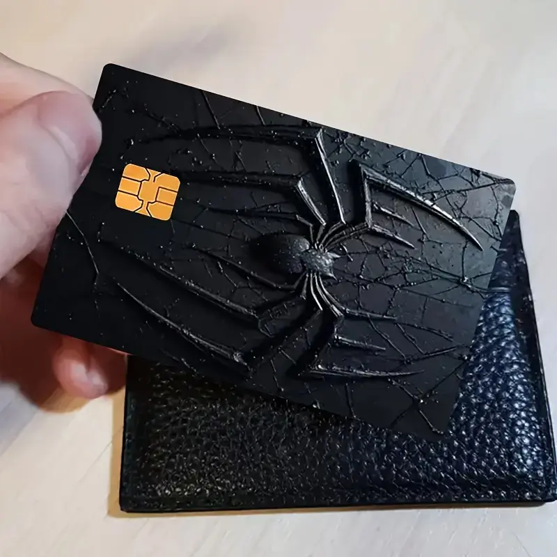 Black Spider Card Skin, Dark Hero Aesthetic, Spider Symbol Credit Card, Dark Man Bank Card Decal, Waterproof Vinyl Sticker Cover