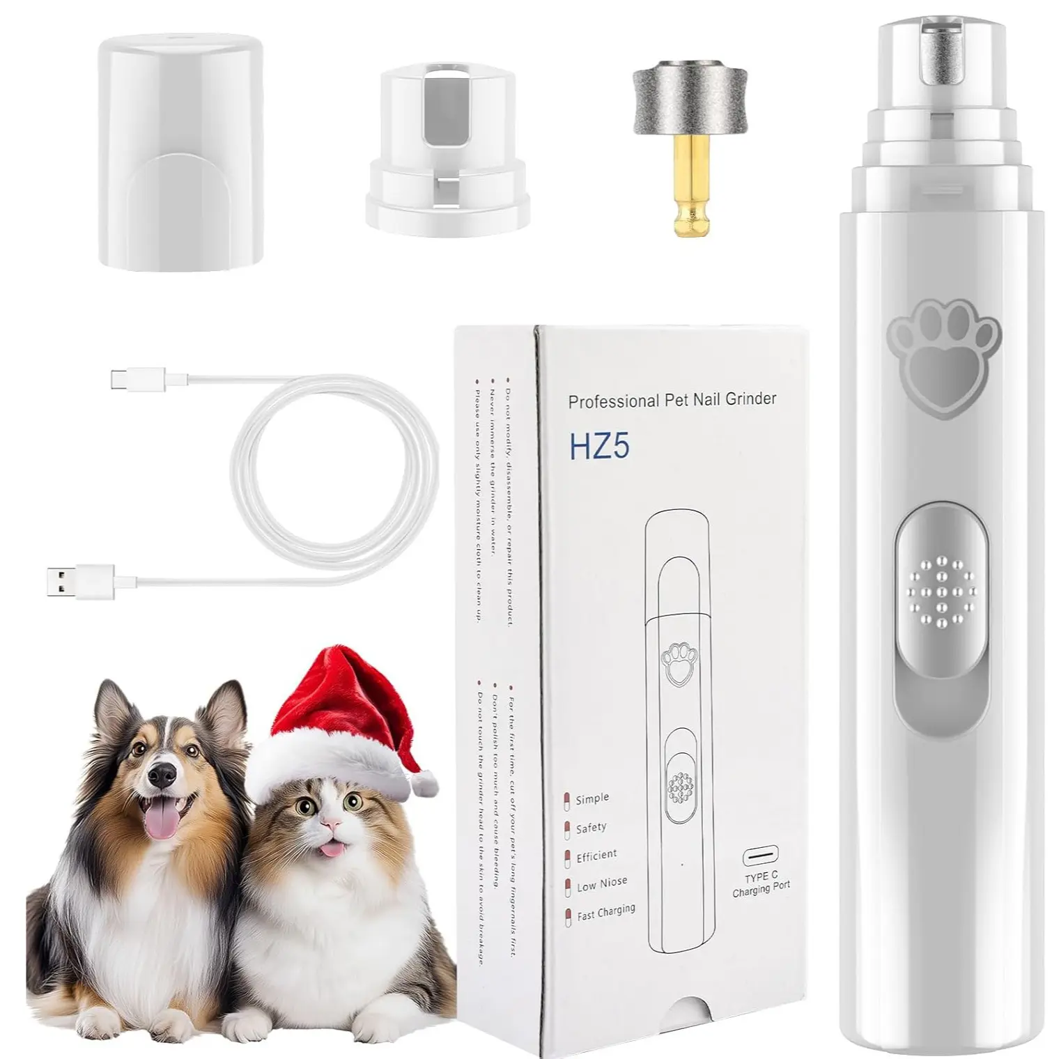 Cordless Dog Nail Clipper, Puppy Nail Clippers, Electric Dog Nail Trimmer, Pet Grooming Nail Grinder, Paw Trimmer, Pet Supplies, Dog Stuff, Cat Accessories