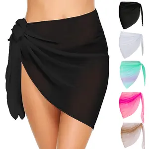 2 Pieces Women's Beach Sarong Beach Bikini  Cover-Up Chiffon Swimwear Cover-Up Sheer Skirt Swimwear Outerwear Scarf Swimwear Accessories